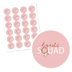 Big Dot of Happiness Bride Squad - Rose Gold Bridal Shower or Bachelorette Party Circle Sticker Labels - 24 Count