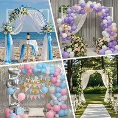 Garvee 8FT x 8FT Metal Square Backdrop Stand, Wedding Arch, Square Arch Stand for Ceremony Birthday Party Outdoor Indoor Celebration Decor, White