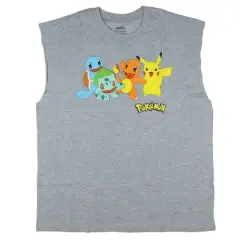 Seven Times Six Pokemon Muscle Tee Men's Character Group Tank Top Sleeveless T-Shirt Grey