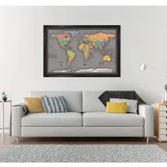 Home Magnetics World Map - XL Gray