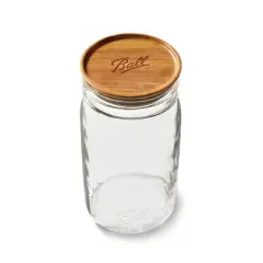 Ball 3pk Wooden Storage Lids, Wide Mouth: Hardwood Canning Lids for Ball Mason Jars, Hand Wash, Brown, 3.5" Neck Diameter