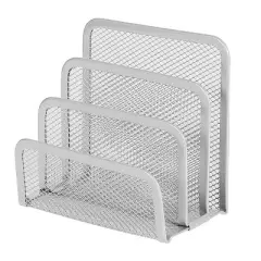 Mesh Letter Sorter - Brightroom&trade;: Steel Desk Organizer, Silver Mail & Letter Holder, Office File Organizer, 5.5"x3"x5.06"