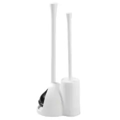 iDESIGN UNA Slim Bowl Brush and Plunger White