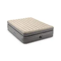 Intex Raised Comfort Pillowtop 20" Queen Air Mattress with Built in Pump