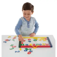 Melissa & Doug Magnetic Chalkboard and Dry-Erase Board With 36 Magnets, Chalk, Eraser, and Dry-Erase Pen
