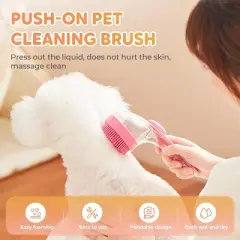 BABYYER Pet Bath Brush, 2025 New 2 in 1 Dog Bath Brush with Built-in Shampoo Dispenser,Pet Wash Brush for Bathing Dog Grooming Massage Brush (Green)