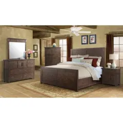3pc Queen Dex Platform Storage Bedroom Set Walnut Brown - Picket House Furnishings