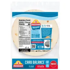 Mission Fajita Size Carb Balance Flour Tortillas - 8oz/8ct