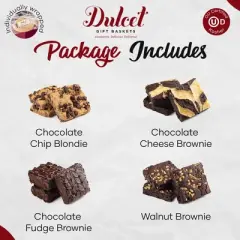 Dulcet Gift Baskets Birthday Gift Baskets, Blondies and Brownies Gift Baskets Birthday Brownies Food Gifts for Sister, Daughter, Mom, & Grandmother