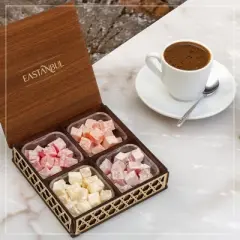 Eastanbul Turkish Delight Candy in Souvenir Wooden Gift Box, Lokum, 35.3 oz