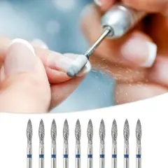 Unique Bargains Emery Nail Drill Bits Set for Acrylic Nails 3/32 Inch Nail Art Tools 44.2mm Length Blue 10 Pcs