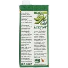 Eden Foods Unsweetened Organic Soymilk - Case of 12/32 oz