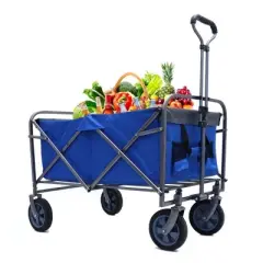 CAVINAS Outdoor Folding Wagon Cart,All-Terrain Shopping Cart,Wagon for Camping,Shopping