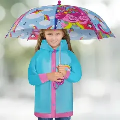 Trolls Girls Raincoat and Umbrella and Raincoat Set, Kids Ages 4-7