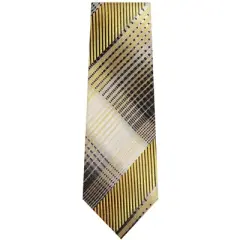 TheDapperTie Men's Yellow And Black Stripes Necktie with Hanky
