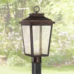 Minka Lavery Rustic Outdoor Post Light Fixture Chelsea Bronze LED 18" Frosted Glass for Exterior Barn Deck House Porch Yard Patio
