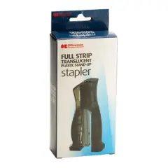 Officemate&reg; Full-Strip Plastic Transparent Stand-Up Stapler, Black