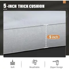 Heynemo Aluminum Patio Furniture Set, 5 Pieces Modern Outdoor Conversation Set with Cushion and Coffee Table