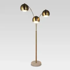 Globe Multi 3-Head Floor Lamp Gold Metal/Marble - Project 62&trade;