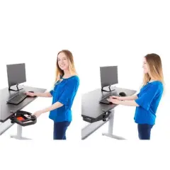 Clamp-On Desk Organizer &ndash; 13.5&rdquo; Swivel Pen Tray with 4 Storage Compartments &ndash; Black &ndash; Stand Steady