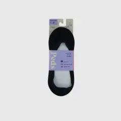Peds Women's 2pk Smooth Edge Low Cut Liner Socks - Black 5-10: Hidden Gel Heel Grip, Smooth Toe Seams