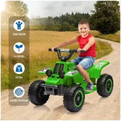 6V Kids Ride On Electric ATV, Ride Car with LED Headlights