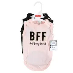 Luvable Friends Dog Pet Dog and Cats Cotton T-Shirts 2pk, Bff Hearts