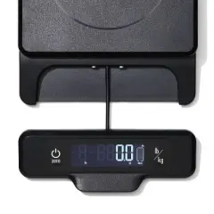 OXO 5Lb Food Scale with Pull Out Display: Kitchen Scale, Backlit Electronic Display, Black, Battery Powered