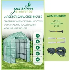 Garden Elements Personal Plastic Indoor Standing Greenhouse, Frost Protection