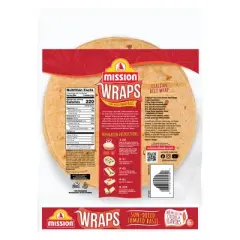 Mission Sun Dried Tomato Basil Flour Wraps - 15oz/6ct