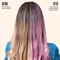 Overtone Misty Magenta Hair Mask- Semi-Permanent Hair Dye & Color Conditioner- Vegan, Ammonia-Free, Cotton Candy Pink for Brown & Blonde Hair