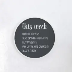 Merrick Lane Round Magnetic Chalkboard with Eraser, Chalk and Solid Wood Frame