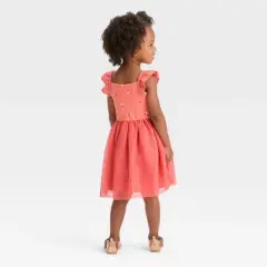 Toddler Girls' Floral Dress - Cat & Jack&trade; Orange