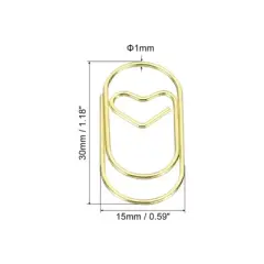 Unique Bargains Heart-Shaped Metal Prevent Tearing Pages Home Office Paper Clip 50 Pcs