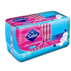 Saba Ultra Invisible Thin Regular Pads - 18ct