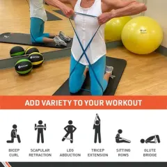 BodySport Super Loop Tube, Stretching Tool for Training  & Rehabilitation, Light Weight Resistance Band, Light Blue