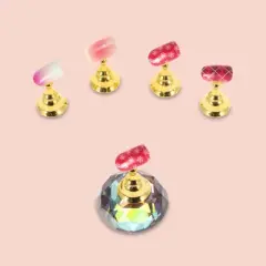 Unique Bargains Durable Nail Display Stand Colorful Gold Tone 1 Set