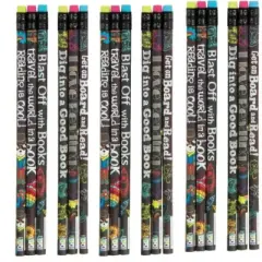 Reading Rocks Pencils (12 Pack) - Motivational Designs, #2 HB Lead