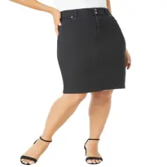 Jessica London Women&rsquo;s Plus Size Tummy Control Denim Skirt
