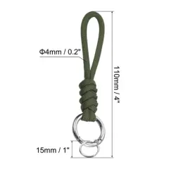 Unique Bargains Braided Wrist Strap Key Whistle Wallet Badge Lanyards 4" with Spring O Ring