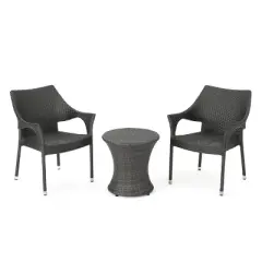 Mirage 3pc Wicker Stacking Chair Chat Set - Christopher Knight Home