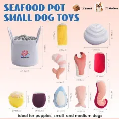 QuestaPack 10 PCS Seafood Boil Small Dog Toys for Boredom