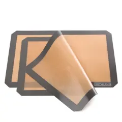 GRIDMANN Professional Silicone Baking Mat - Set of 2 Non-Stick Half Sheet (11-5/8" x 16-1/2") Food Safe Tray Pan Liners