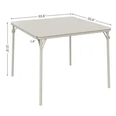 5-Piece Folding Dining Table Set for 4, Beige Foldtable Kitchen Table, Chairs, Space-Saving Design, Modern Square Table for Dining Room