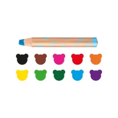 CARIOCA BABY Crayons 3 in 1 + Sharpener - 10 Pieces