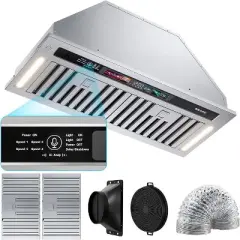 Cesicia 30-in Silver 4-speed 900CFM Insert Range Hood