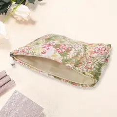Unique Bargains Women Retro Floral Yarn-dyed Jacquard Makeup Bag Assorted Color 1 Pc