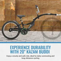 KaZAM Co-Pilot Bike Trailer - 20 Inch with Folding Frame - Black