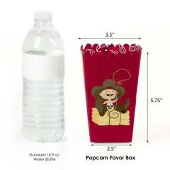 Big Dot of Happiness Little Cowboy - Western Baby Shower or Birthday Favor Popcorn Treat Boxes - Set of 12