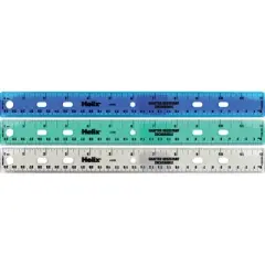 Helix Shatter Resistant Ring Binder Ruler 12" / 30cm, Pack of 25
